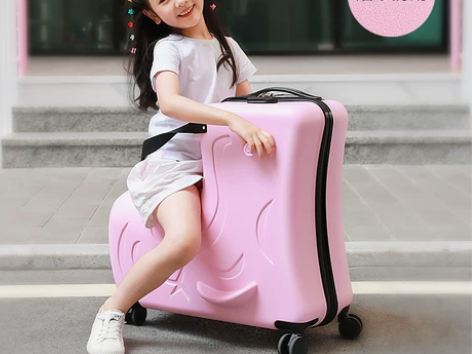 儿童行李箱可坐骑行拉杆箱女童皮箱子男卡通小...