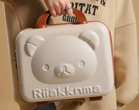 卡通网红小熊14寸小型随身手提密码化妆箱行...