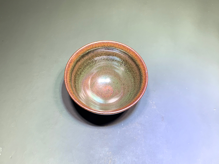 通天龙窑柴烧建盏原矿铁胎仿古柿红铁锈茶末三...