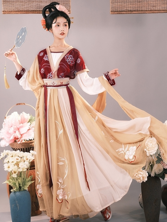 耀春醉芙蓉原创汉服女正品中国风超仙齐腰唐制...