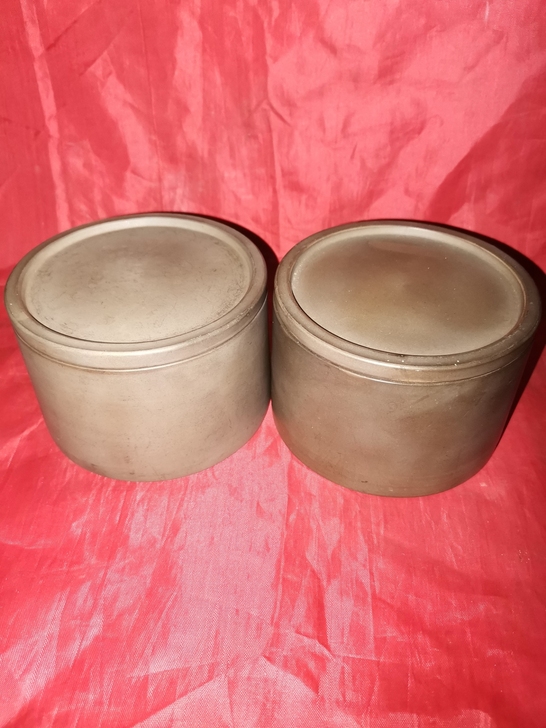 一对韭菜边三号静斋，基本全品，没有底，直径...