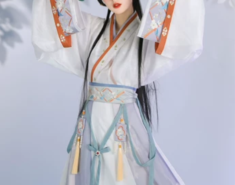 春夏改良汉服魏晋交领宽袖重工刺绣中国风齐腰...