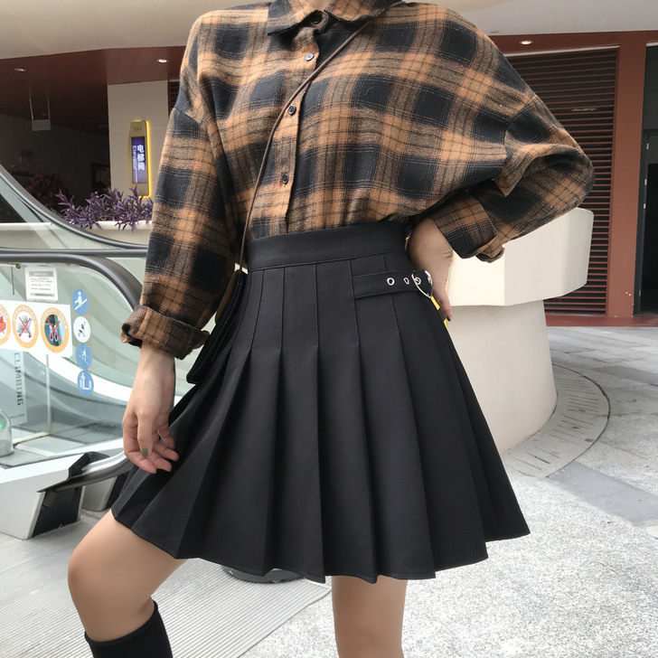 黑色百褶裙