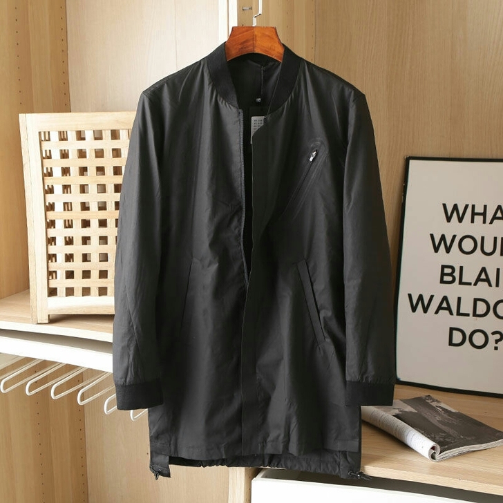 外贸男装工厂尾货男士春秋季棒球领中长款风衣...