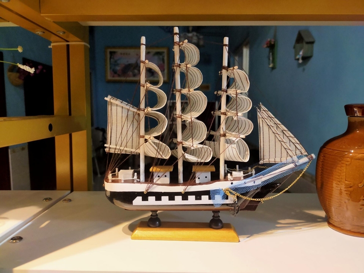 一帆风顺帆船模型摆件客厅房间酒柜装饰品生日...