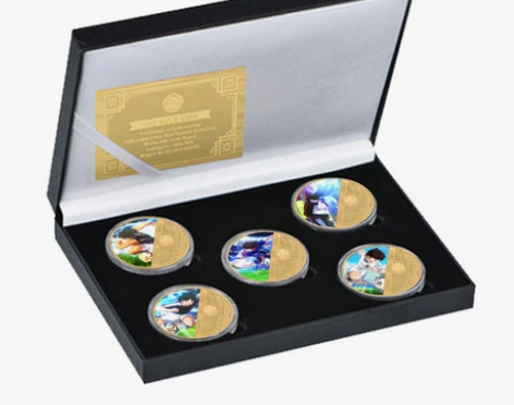 代购现货足球小将纪念币  动漫周边 附赠证...