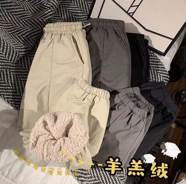 秋冬季男士羊羔绒休闲裤卫裤男加绒加厚宽松大...