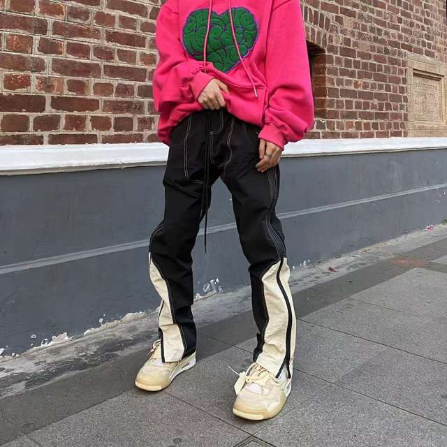 Set sail拉链高街抽绳裤 黑色款式的...