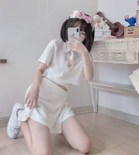 无二原创网球小熊夏日运动套装纯欲风显瘦半身...