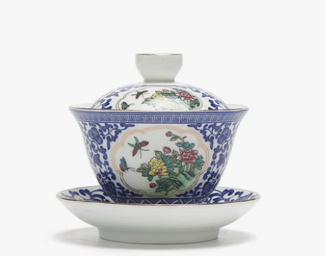 景德镇青花陶瓷盖碗功夫茶具套装家用单个泡茶...
