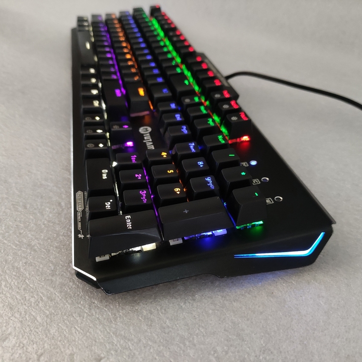 优特美光轴机械键盘二手网咖键盘混光跑马灯u...