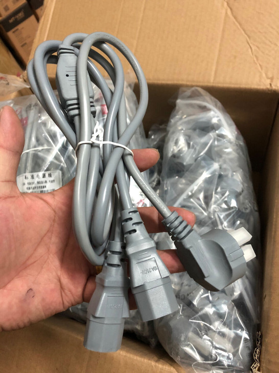 国标一分二电源线纯铜粗线 一拖二电脑电源线...