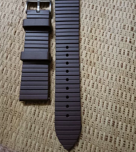 氟橡胶手表带20mm咖啡棕色 横面纹理 ...