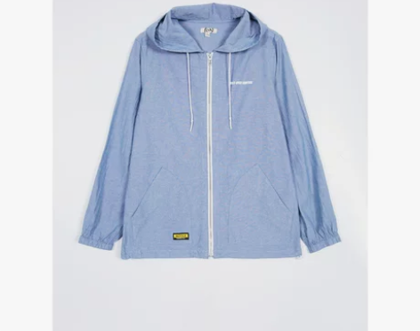 C＆A青年布休闲连帽拉链衬衫男秋冬款薄款衬...