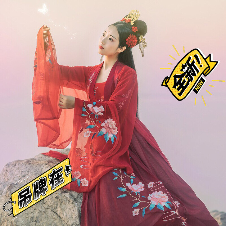 【上林花锦】花朝记汉服对襟齐腰4.5m裙大...
