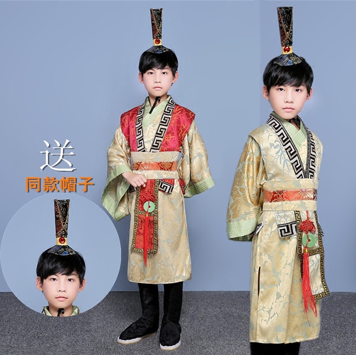 儿童古装明朝丞相大臣服男童汉服秦汉官服太子...