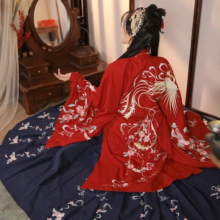 墨子研原创汉服，XL，仅红色上袄，全新仅试...