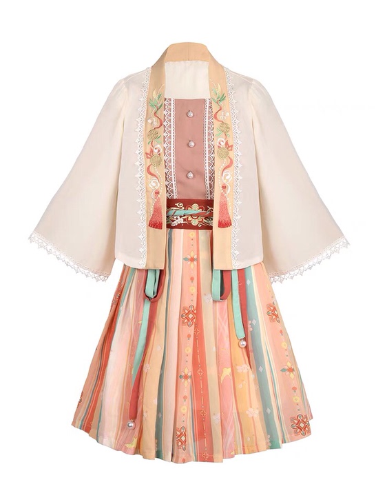 东月棠【小橙汁】宋制汉元素汉服短裙子女夏套...