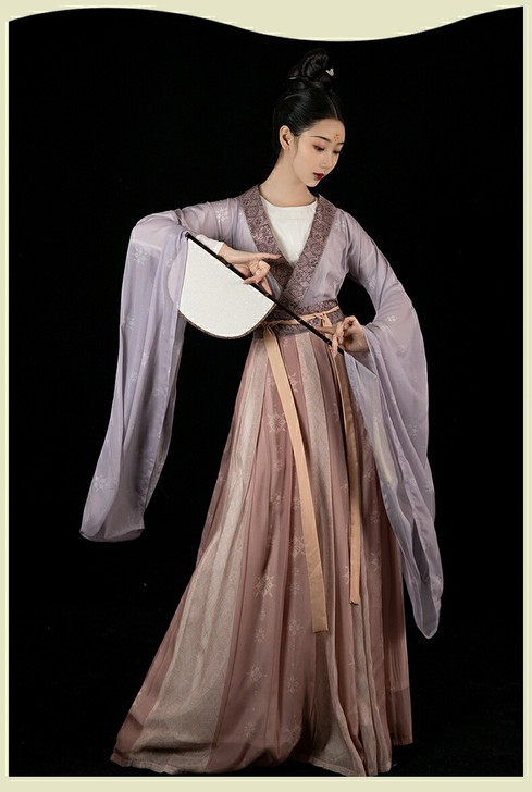 桔屿原创汉服女【春庭晚望】南北朝大袖齐腰襦...