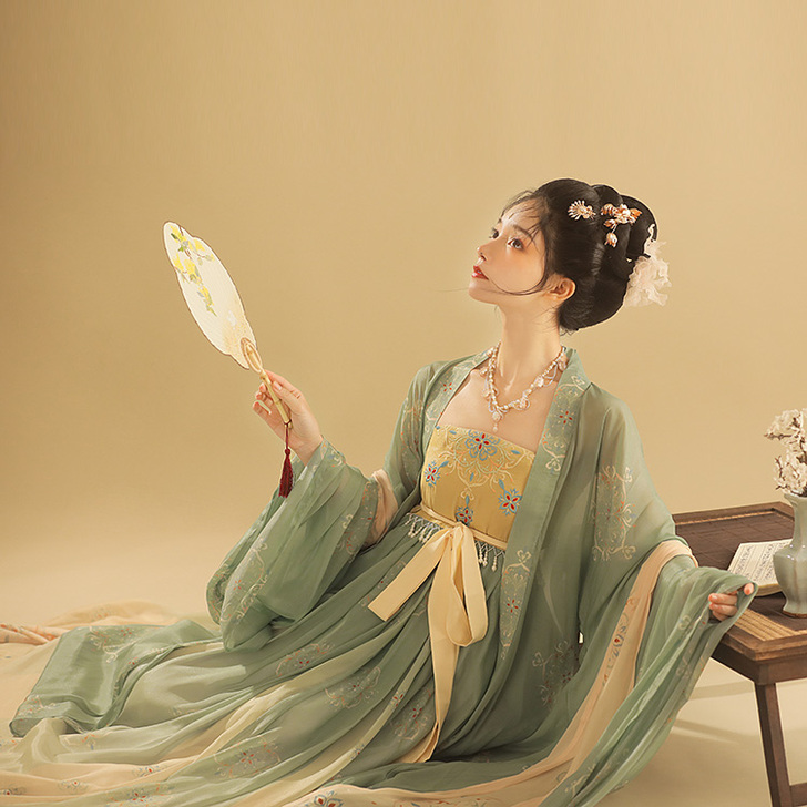 桔屿正品原创汉服女诃子裙【簪花】大袖衫唐制...