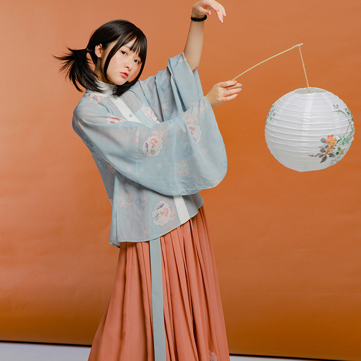 徐娇织羽集罗浮仙汉服元素女明制立领对襟衫L码