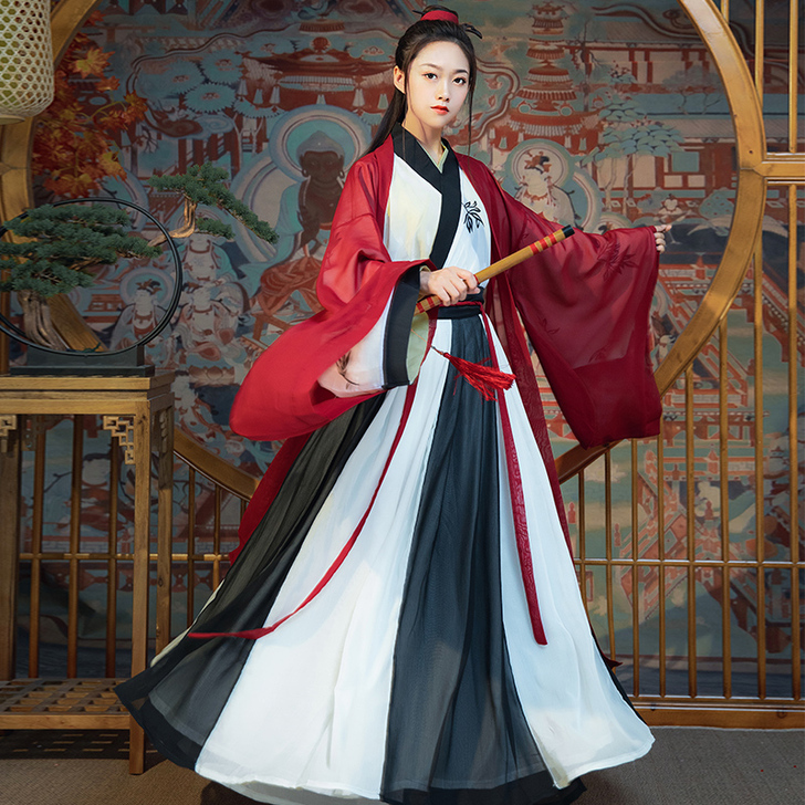 魏晋风汉服女秋冬中国风仙气侠客古风广袖流仙...