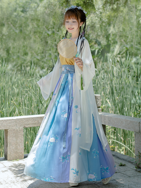 出社【七月】原创汉服女中国风齐腰襦裙宋制三...