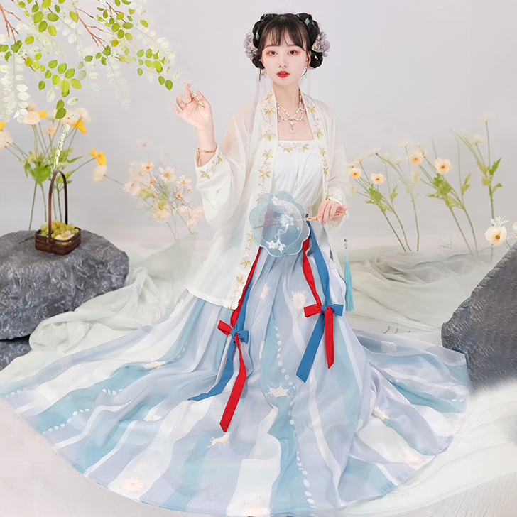 花若汐原创汉服女中国风宋制褙子齐腰襦裙秋季...