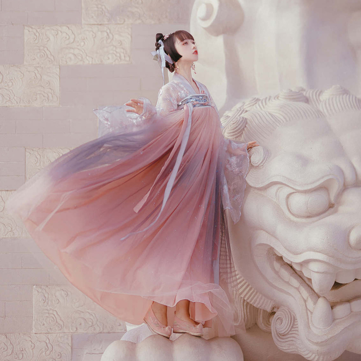 汉服中国风仙气学生飘逸古风女装超仙齐胸齐腰...