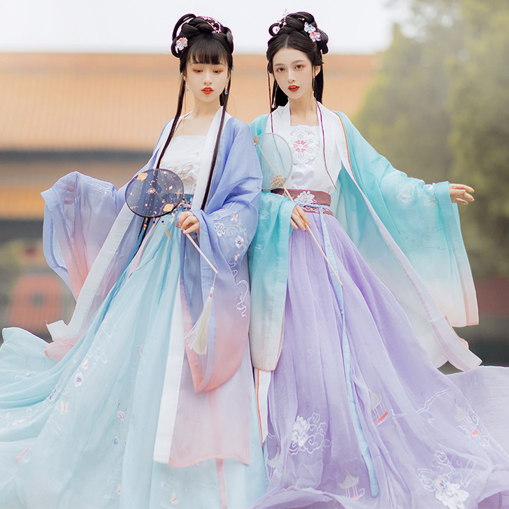 仙楚姬原创汉服女【白鹿间】齐腰襦裙四件套对...