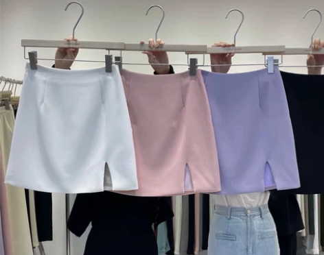 自留！百搭A字西装短裙女高腰显瘦半身裙小开...