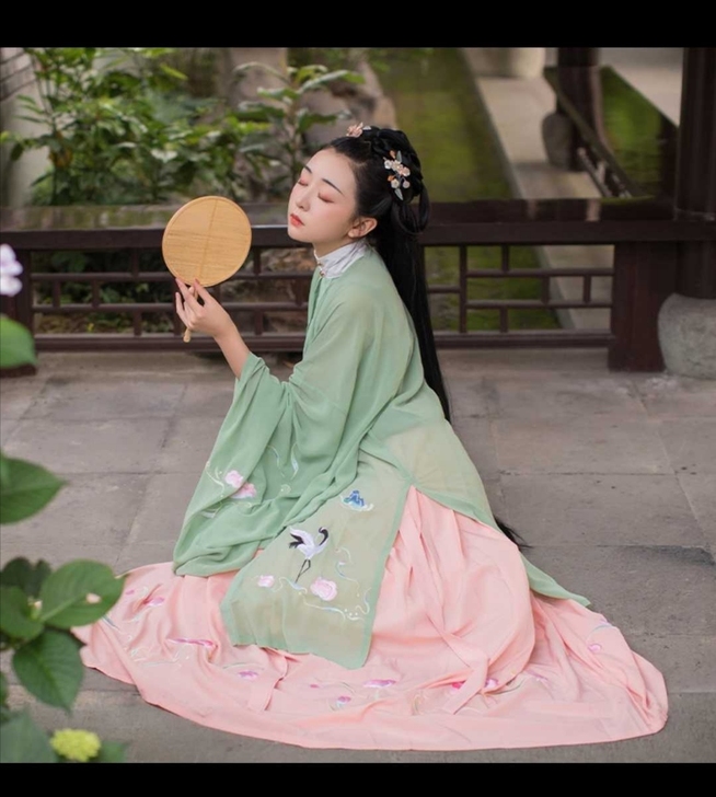 芊蓉【鹤曦】汉服女原创绣花明制对襟立领长衫...