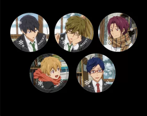 星河动漫free!双闪冬日徽章 七濑遥×1...