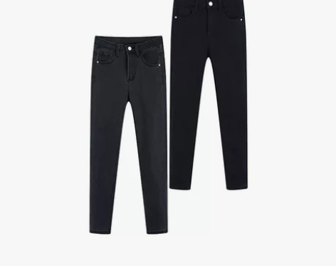 拉夏贝尔2022春季新款弹力修身牛仔裤女高...