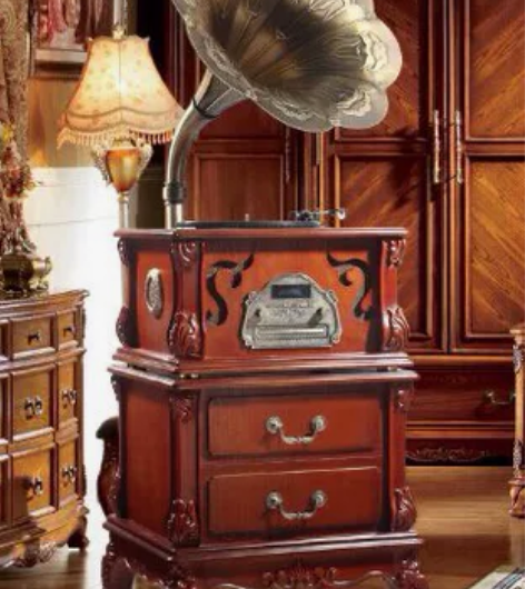 留声机 黑胶古典唱片机 仿古电唱机，强劲音...