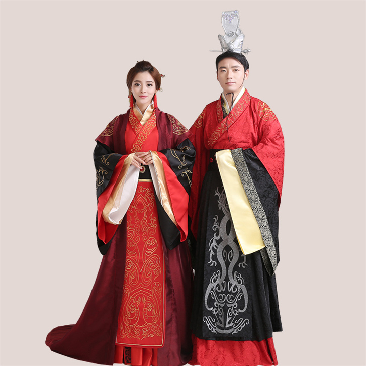 新汉服婚服新娘嫁衣古装皇后拖尾曲裾中式婚服...