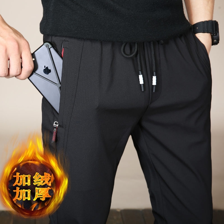 裤子男冬季加绒休闲裤秋季长裤男士运动裤男生...