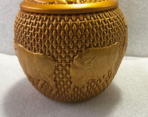 古玩铜器收藏黄铜扭转乾坤五牛罐储存罐包浆润...