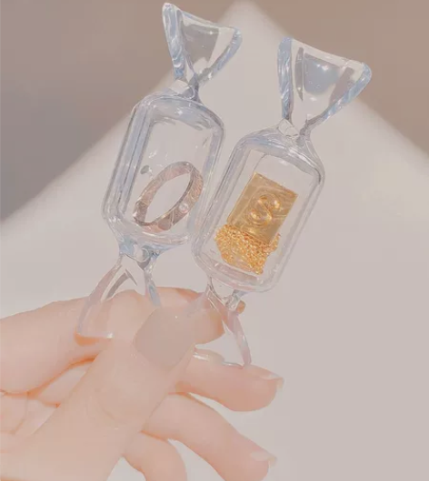 透明可爱ins少女心糖果迷你便携戒指小饰品...
