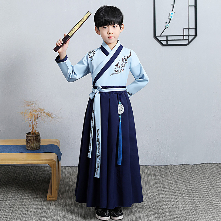 儿童汉服男童古风唐装中国风公子少爷服古装套...