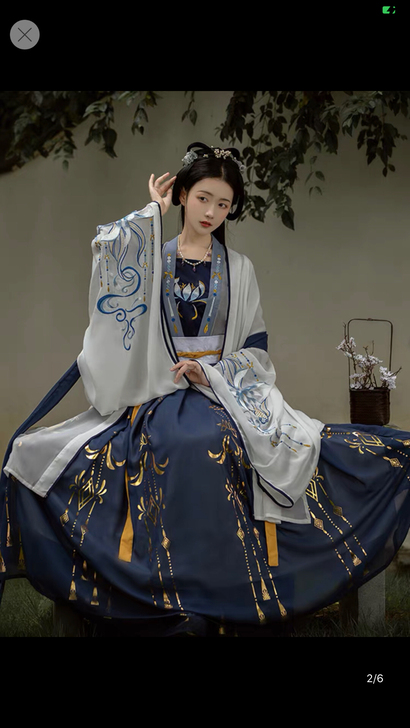 千韵岗琼华汉服女秋冬正品原创古装中国风齐腰...