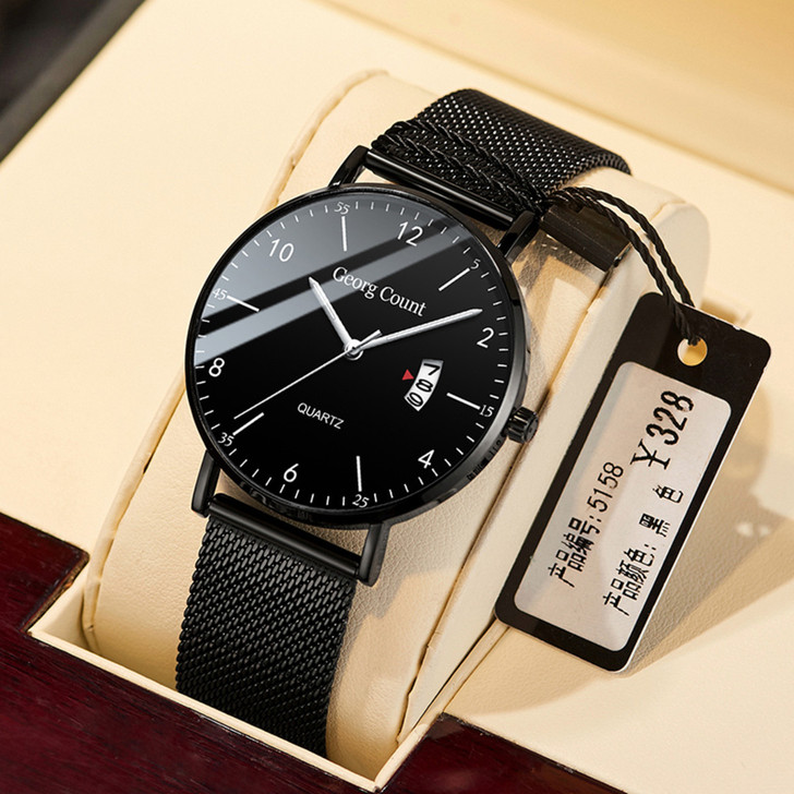 简约青少年高中电子表超薄手表男学生石英表潮...