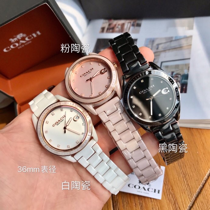 COACH蔻驰女表PRESTON系列陶瓷J...