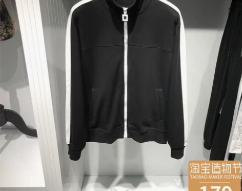秋季p男装男士复古跑步修身运动服茄克外套黑...