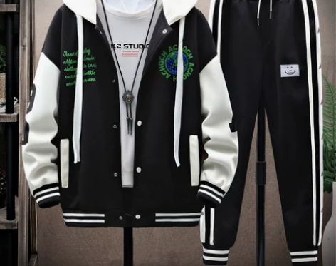 休闲运动套装男青少年棒球服夹克外套春秋季一...