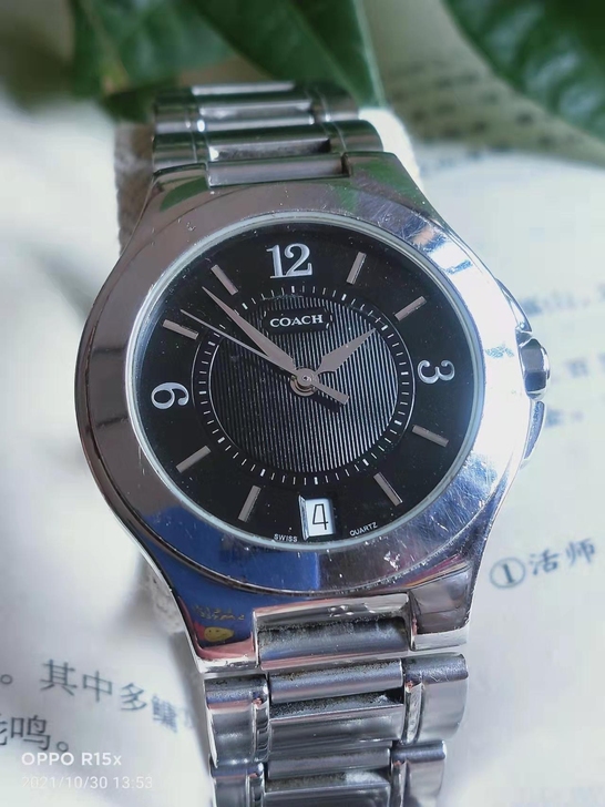 coach手表中古手表 正品  黑面全钢