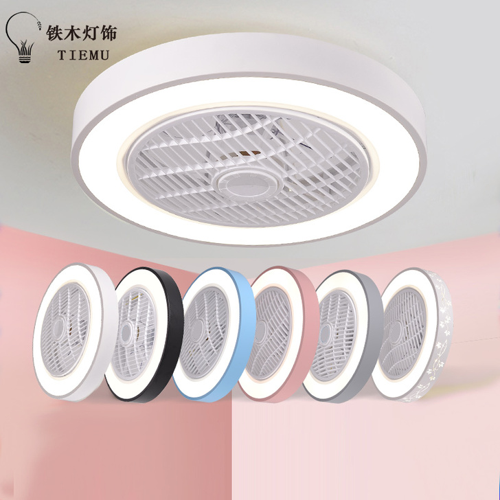风扇灯吸顶灯北欧家用卧室餐厅隐形吊扇灯马卡...