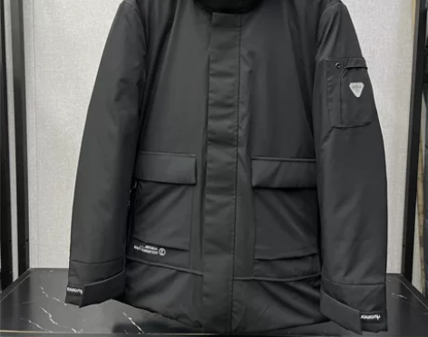劲霸男士连帽中长款白鸭绒冬装加厚保暖羽绒服...