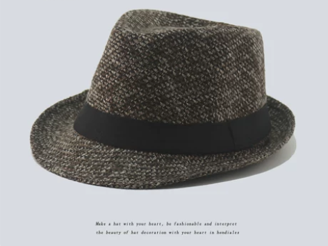 礼帽男士英伦绅士帽子防晒中老年秋冬季爸爸爵...