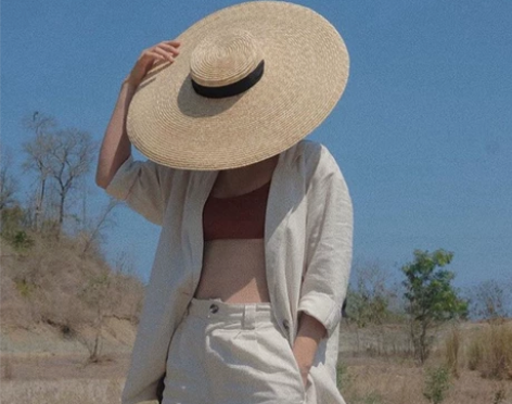 欧美拍照走秀款系带绑带麦秆草帽女夏季出游沙...